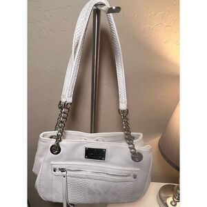 Nicole Miller white shoulder purse